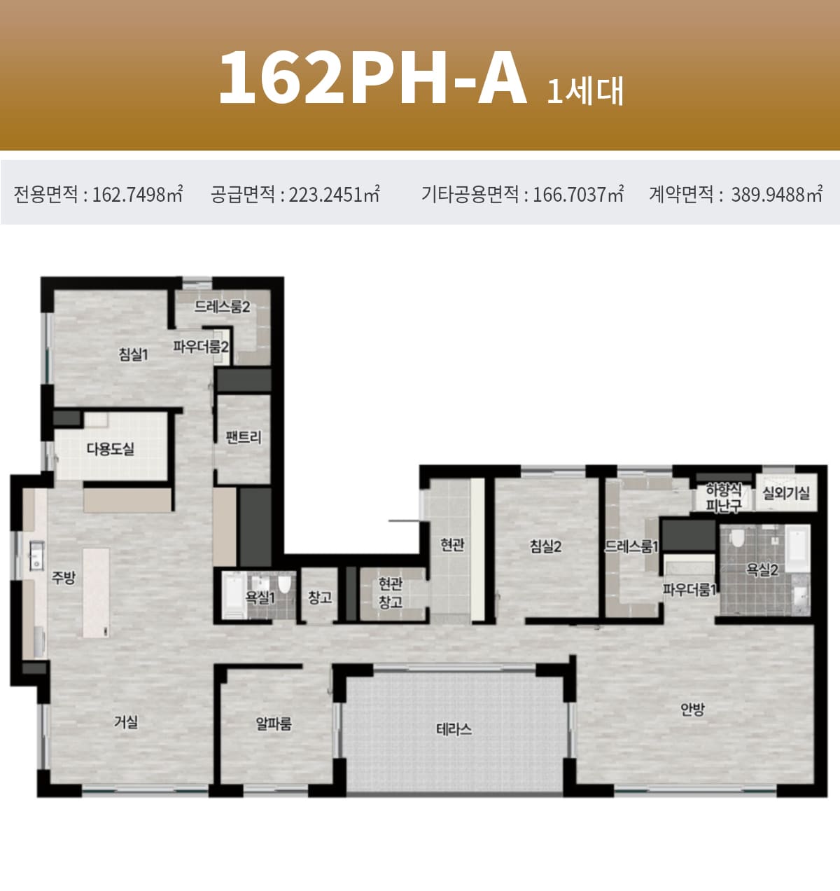 경기광주역 롯데캐슬 시그니처 평면도 펜트하우스 162