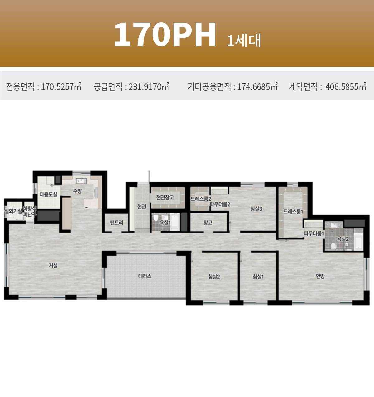 경기광주역 롯데캐슬 시그니처 평면도 펜트하우스 170